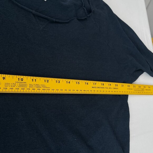 Nation Ltd Distressed Scoop Neck Long Sleeve Loose Fit Sweater Top Blue Women‎ M - Picture 7 of 10